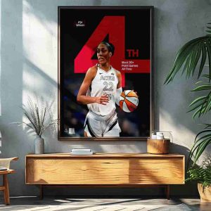 A’ja Wilson 4th For Most Career Games With 30  Points In WNBA History Decorative Poster Canvas