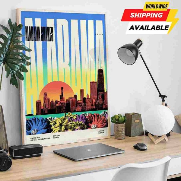 Alabama Shakes Chicago Illinois Concert Poster In July 15 2025 At The Salt Shed Outdoors Poster Canvas