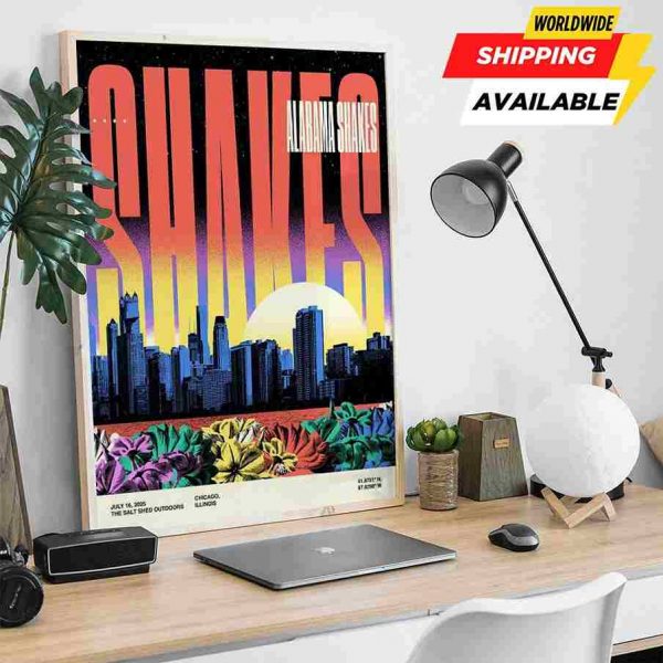 Alabama Shakes Chicago Illinois Concert Poster In July 16 2025 At The Salt Shed Outdoors Poster Canvas