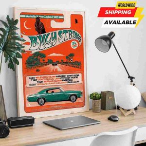 Billy Strings Australia And New Zealand 2025 Tour Dates Art By Sebi White Poster Canvas
