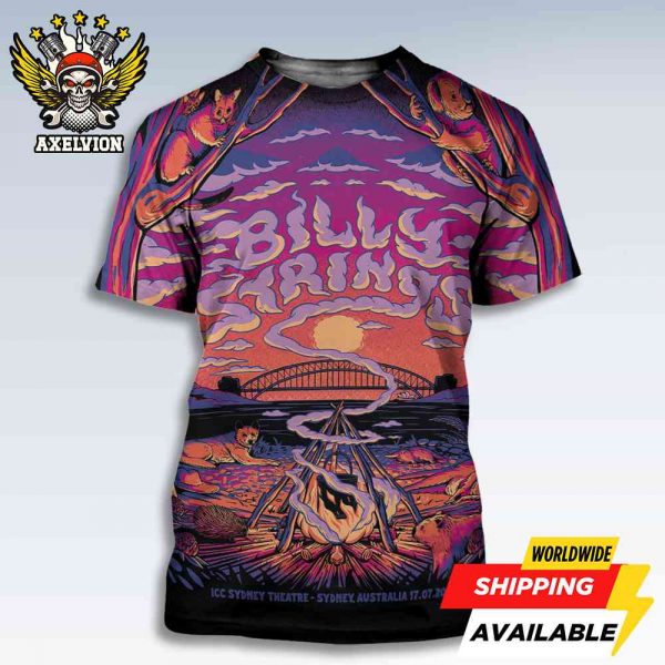 Billy Strings Sydney Australia Concert Poster Live At Icc Sydney Theatre On Jul 17 2025 Bold All-Sides Shirt