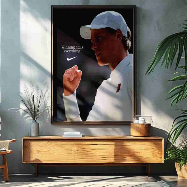 Champions Hit Back Harder Jannik Sinner Conquers London For His Fourth Grand Slam Nike Winning Heals Everything Decorative Poster Canvas