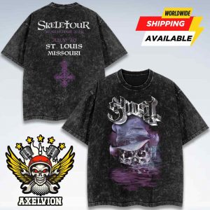 Ghost Band Official Skeletour 2025 Saint Louis MO Exclusive Tee At The Enterprise Center On July 30 Washed Shirt