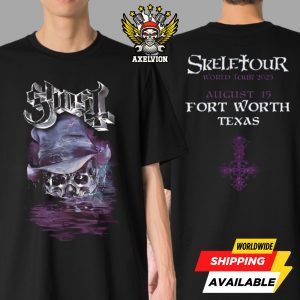 Ghost Band Official Skeletour World Tour 2025 Exclusive Merch Tee Fort Worth Texas On August 15 Double-Sided Printed Shirt