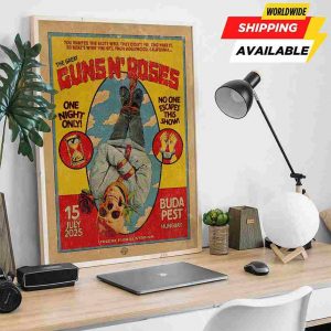 Guns N Roses Budapest Hungary 2025 Concert Poster Live At Puskas Arena On July 15 2025 Poster Canvas