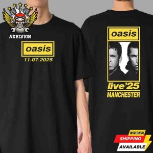 Oasis Manchester UK Live 25 Tour Live On July 11 At Heaton Park Exclusive Merch Two Sided Unisex T-Shirt