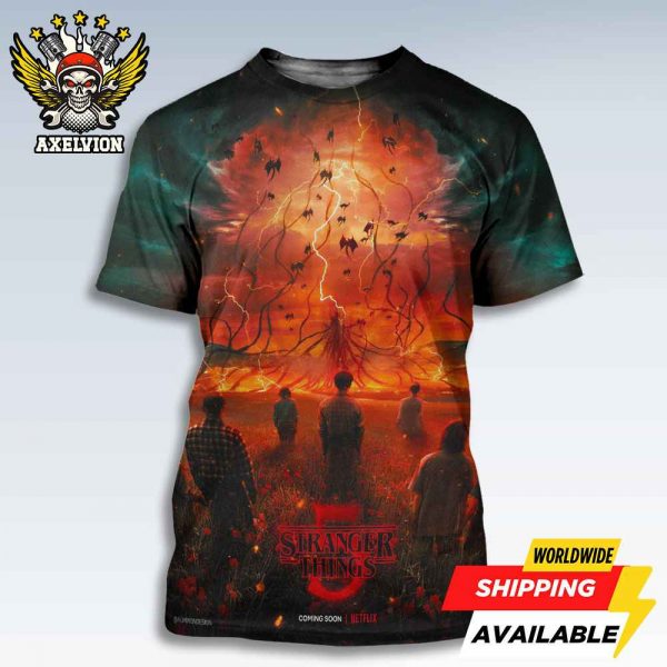 Official Poster For Stranger Things 5 Coming Soon On Netflix November 2025 Bold All-Sides Print Tee Shirt