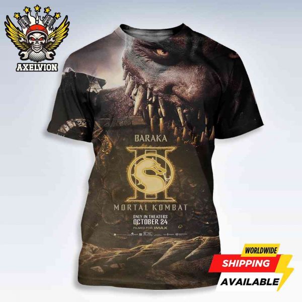 Official Poster Mortal Kombat II Baraka Round 3 Champions In Theaters October 24 2025 Filmed On Imax Bold All-Sides Shirt