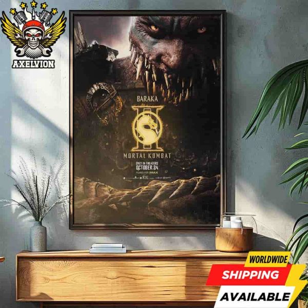 Official Poster Mortal Kombat II Baraka Round 3 Champions In Theaters October 24 2025 Filmed On Imax Decorative Poster Canvas