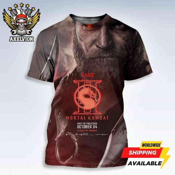 Official Poster Mortal Kombat II Kano The Final Round In Theaters October 24 2025 Filmed On Imax Bold All-Sides Shirt
