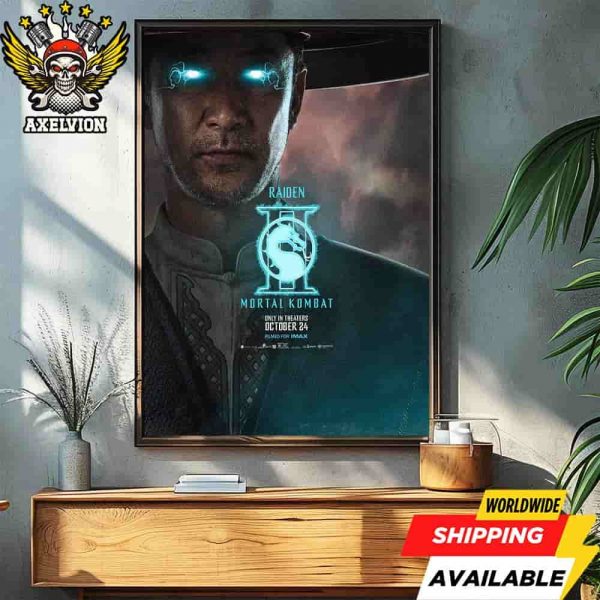 Official Poster Raiden Mortal Kombat II Round 1 Only In Theaters October 24 2025 Filmed On Imax Decorative Poster Canvas