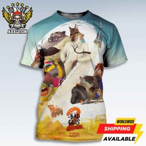 Official Poster The Bad Guys 2 Vs The Bad Girls Blasting Into Theaters August 1 2025 Bold All-Sides Print Tee Shirt