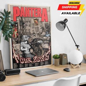 Pantera Cowboys From Hell CFH Tour 2025 Merch Lithograph Poster Canvas