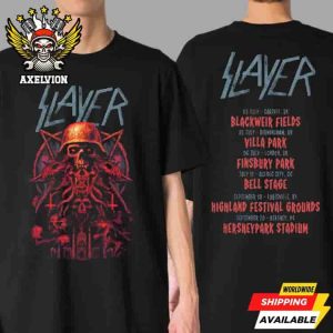 Slayer 2025 Tour Dates US UK Canada Concert Tee for Metal Fans Two Sided Unisex T-Shirt