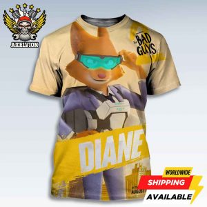The Bad Guys 2 Poster Mr Diane Only In Theaters August 1 2025 Bold All-Sides Print Tee Shirt