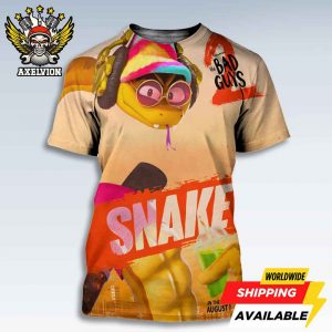 The Bad Guys 2 Poster Mr Snake Only In Theaters August 1 2025 Bold All-Sides Print Tee Shirt