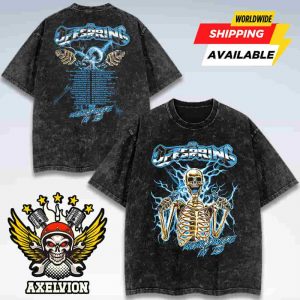 The Offspring Supercharged Worldwide In ’25 Spark Plug Skeleton 2025 Tour Washed Shirt