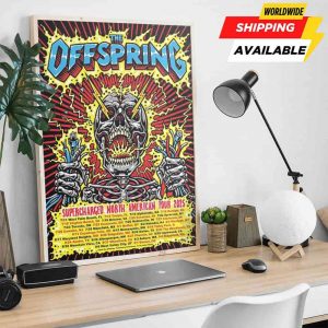 The Offspring’s Supercharged North American Tour Dates 2025 Electric Skull Artwork By Jimbo Phillips Poster Canvas
